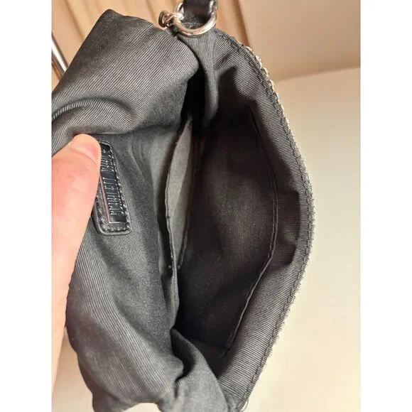 Sondra Roberts "Scarlet Grace" black evening rhinestone clutch/ shoulder bag. - Picture 5 of 7